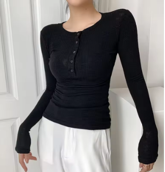 2021 Spring Thin Cotton T-shirts Tees Women's Elastic Slim Solid Soft Semi-transparent O-neck Tshirt Top Real Photos